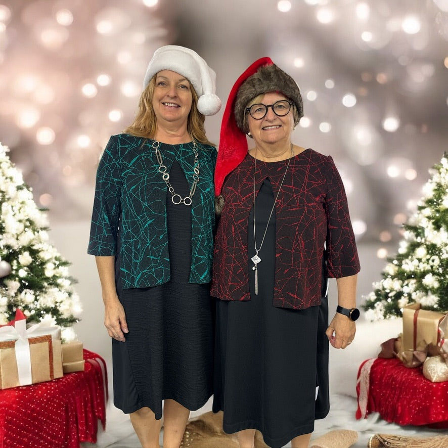 Robe adaptée manche au coude Noëlla | Émeraude, Saphir, Rubis  Mode Québécoise | A3B