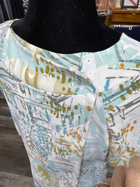 Robe adaptée manche trois quarts | Daphnée Romantique Aqua | A3B