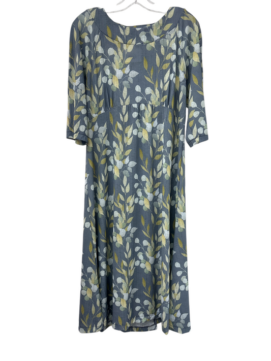 Robe adaptée manche ⅞ les feuilles | ardoise crème et menthe | A3B