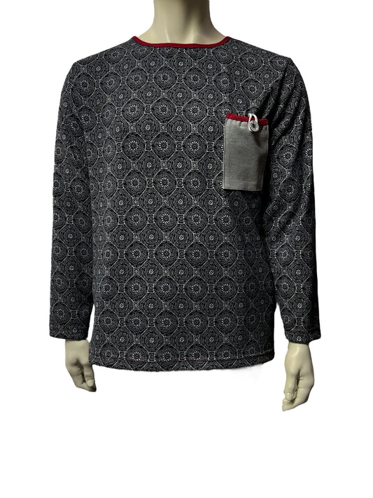 Chandail adapté manches longues roues | Marc marine et gris | A3B