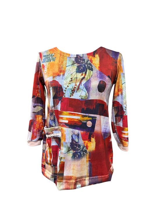 Chandail adapté manche 7/8 multicolore |Marie Julie | A3B