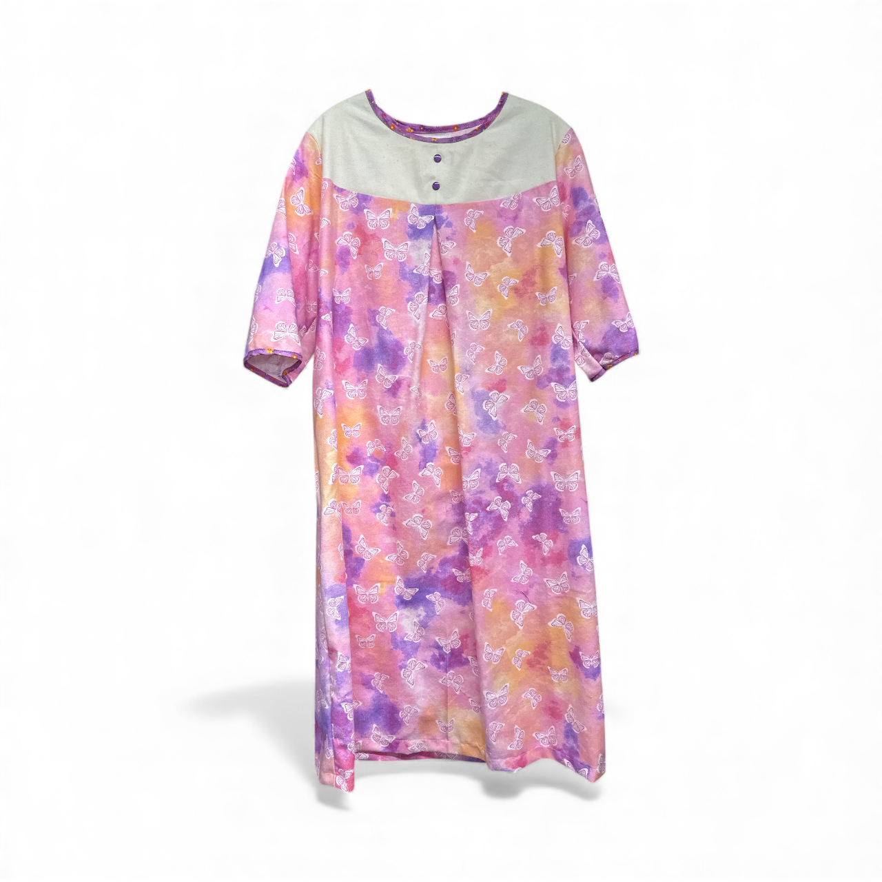 Jaquette adaptée en flanelle manche 3/4 | Papillons | A3B