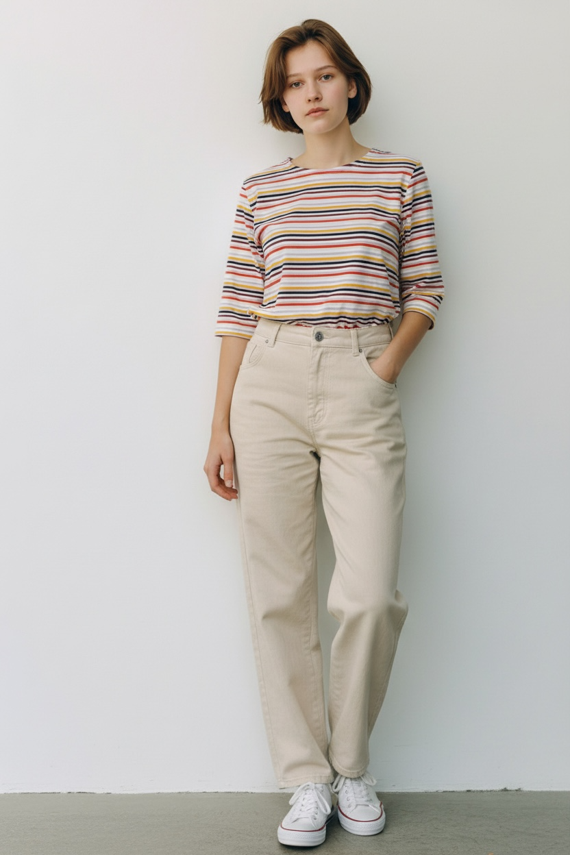 Chandail adapté manche au coude | Rayures | A3B