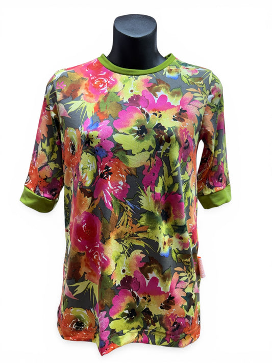 Chandail adapté manche au coude | Explosion de fleurs | A3B