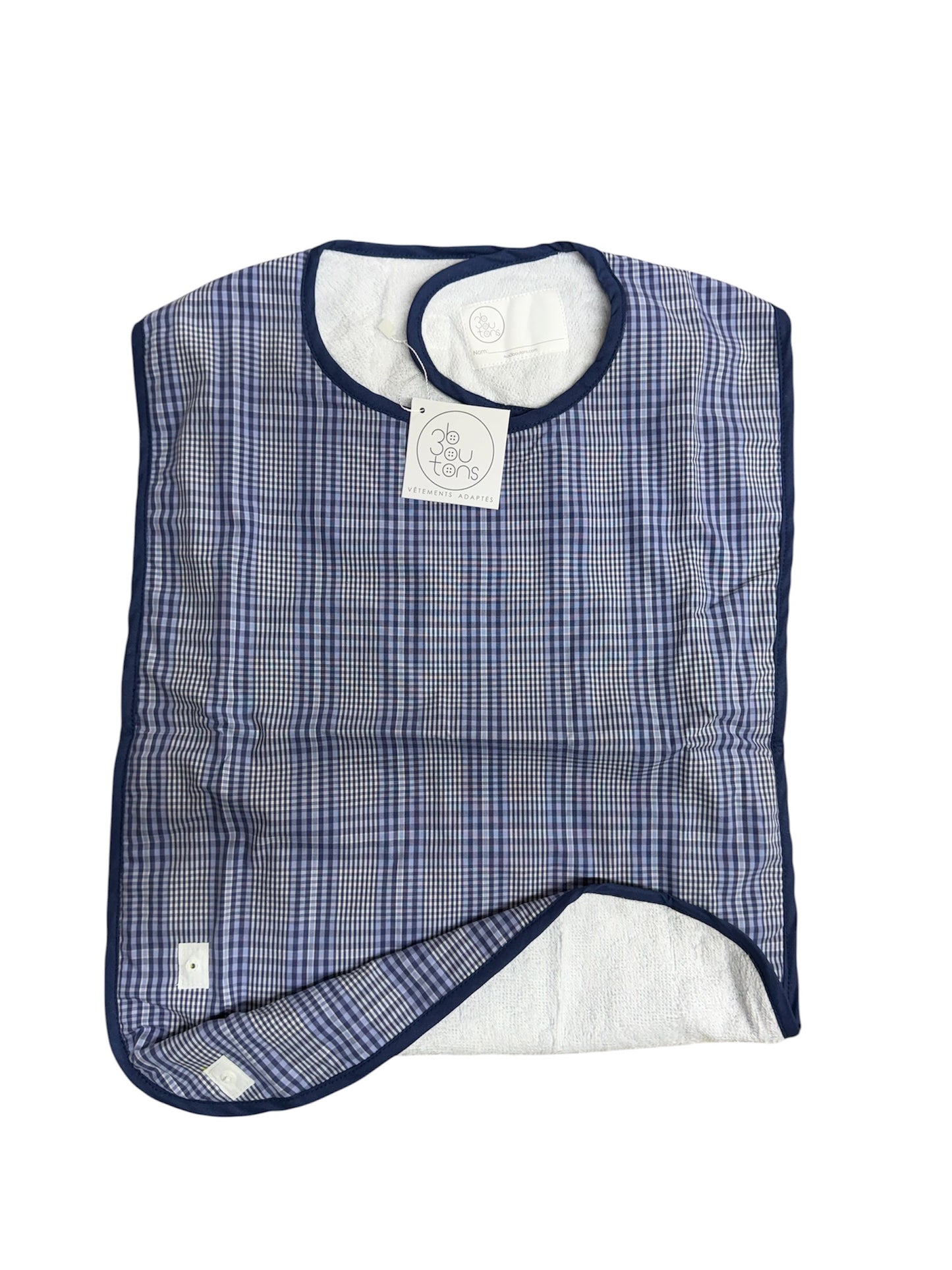 Bavoir imperméable triple épaisseur | Carreaux bleus | EZ