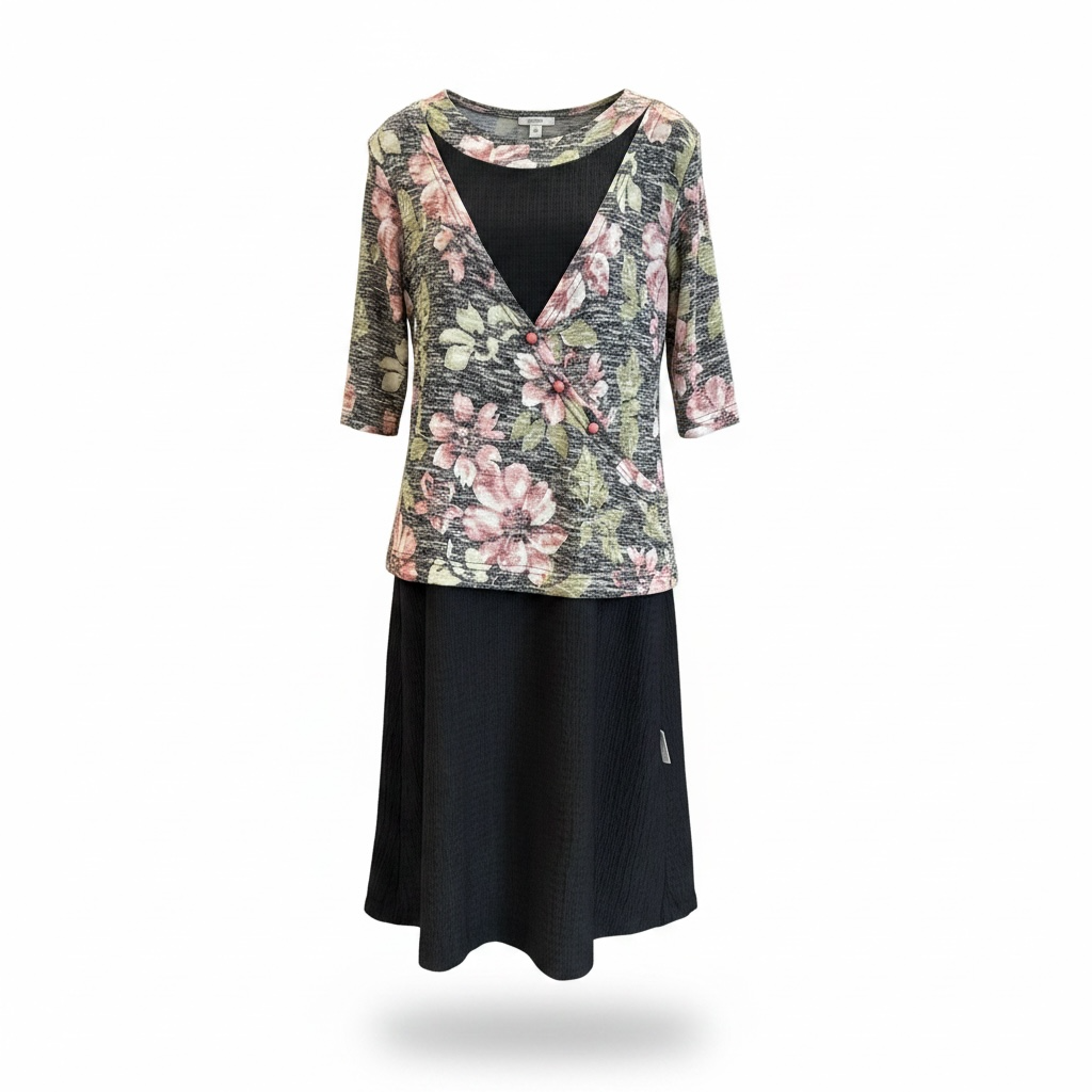 Robe adaptée, manche au coude | Elégance | A3B