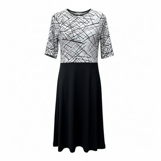 Robe adaptée manche au coude | Argentée | A3B