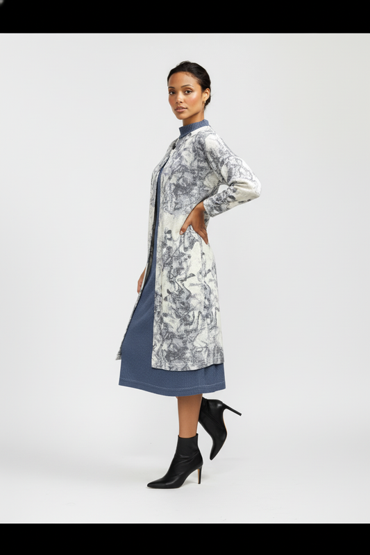 Robe adaptée manche trois quarts avec veste intégrée | Adelina |A3B