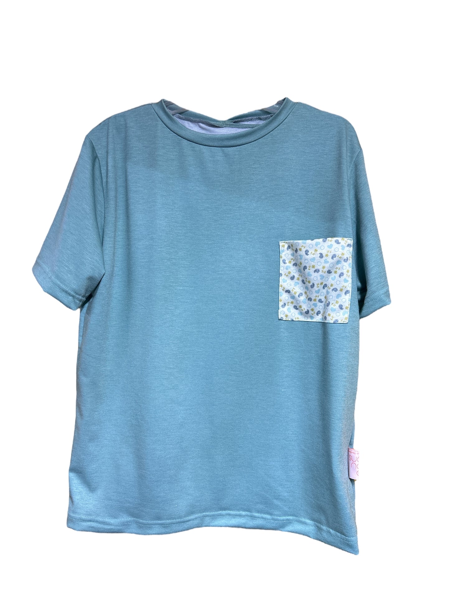 Tee-shirt adapté pour homme | vert pomme,poche contrastante |A3B