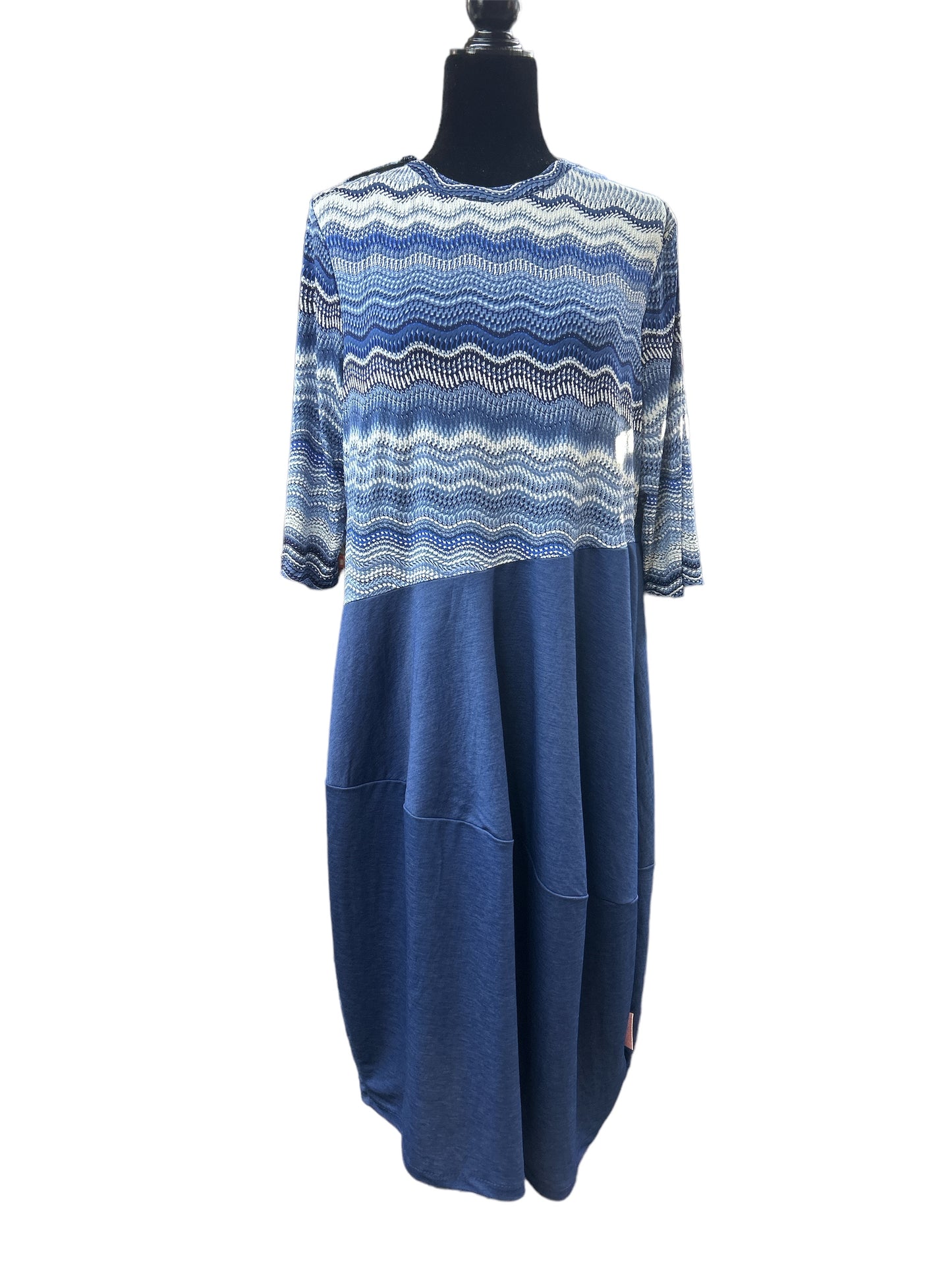 Robe adaptée Lady | vagues bleues denim | A3B