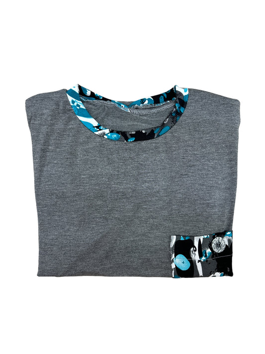 Tee-shirt adapté, manches coutes | Aqua | A3B
