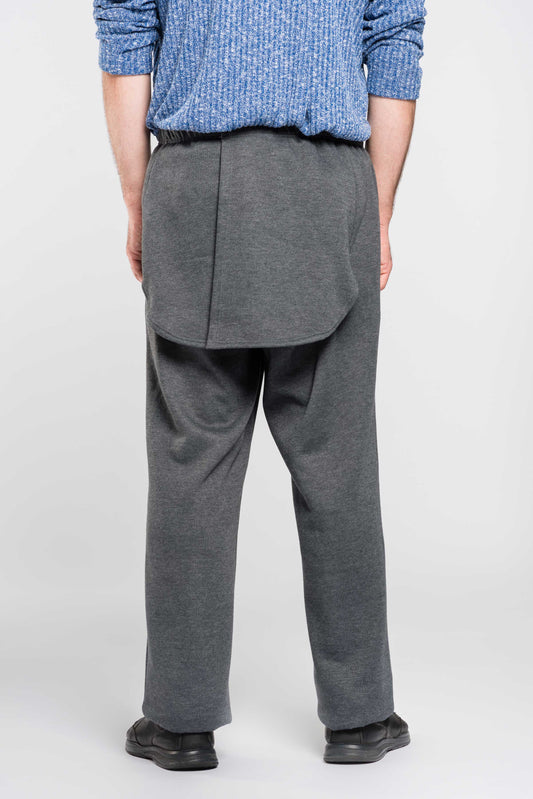 Pantalon gris sans fond avec panneaux d'intimité en jersey pour homme | Modèle KHP28 | CCV
