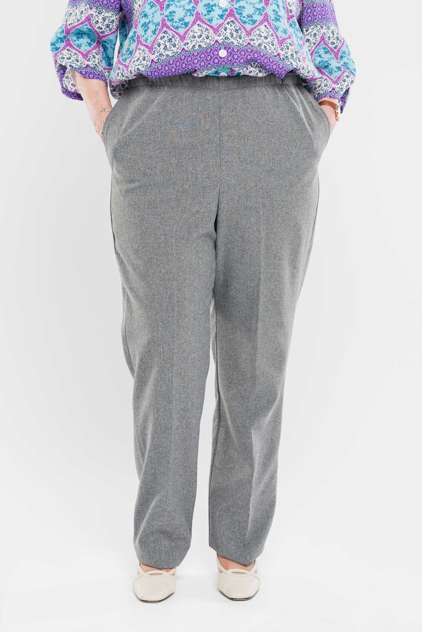 Pantalon adapté gris type jersey pour dames | 1LP34 | CCV
