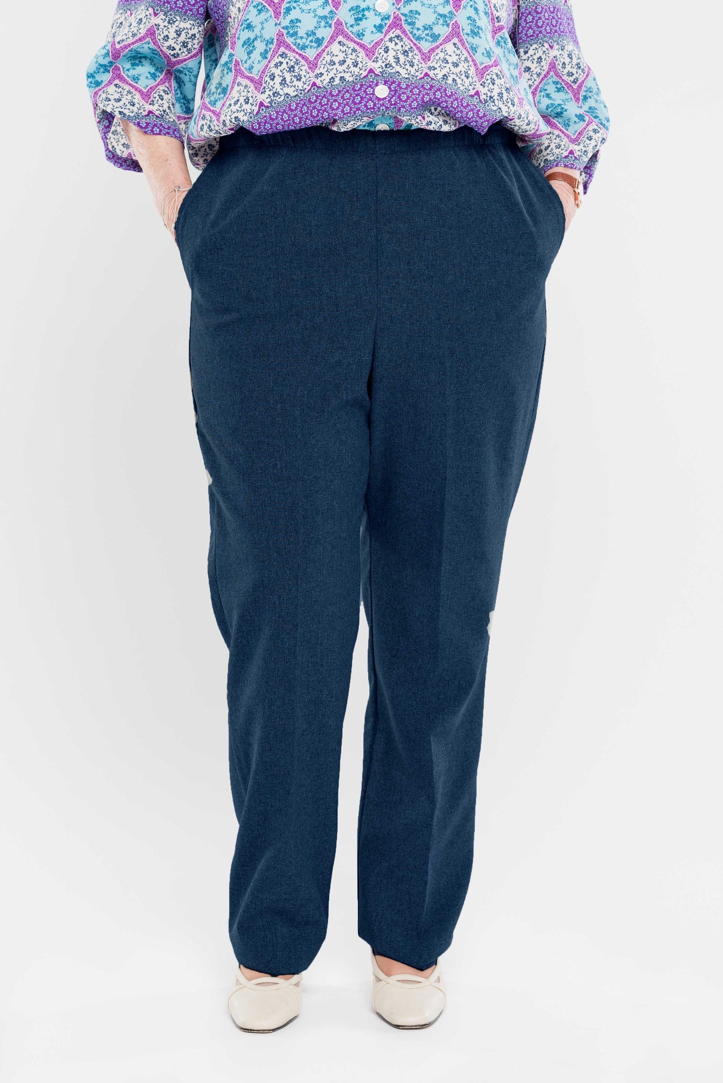 Pantalon adapté marine type jersey pour dames | 1LP34 | CCV