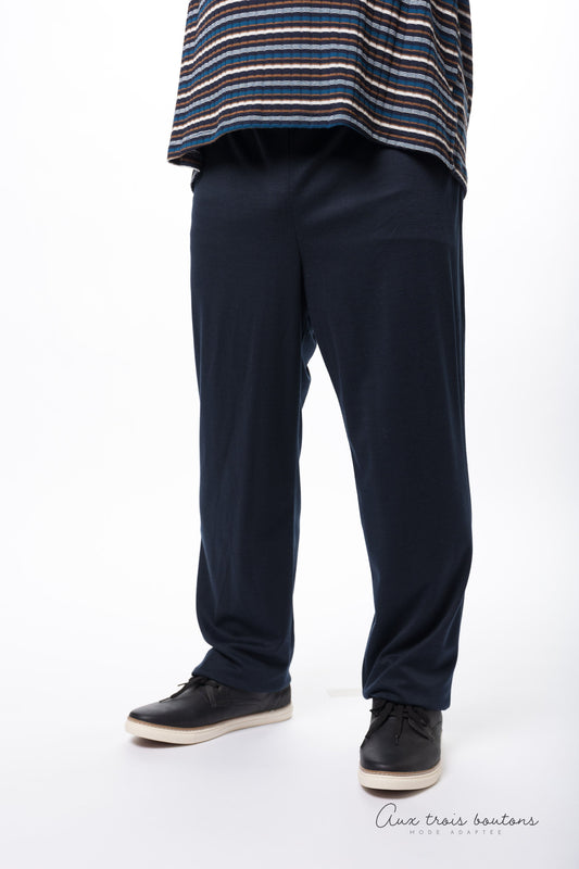 Pantalon noir sans siège, avec panneaux d'intimité en jersey pour homme | Modèle KHP28 | CCV