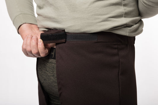 Pantalon adapté sans fond en gabardine  | brun-HP64015 | EZ