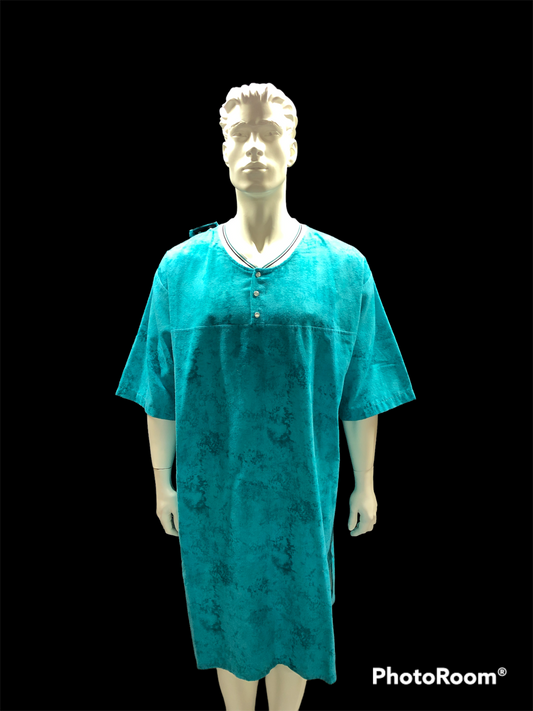 Chemise de nuit turquoise en flanelle | EZ