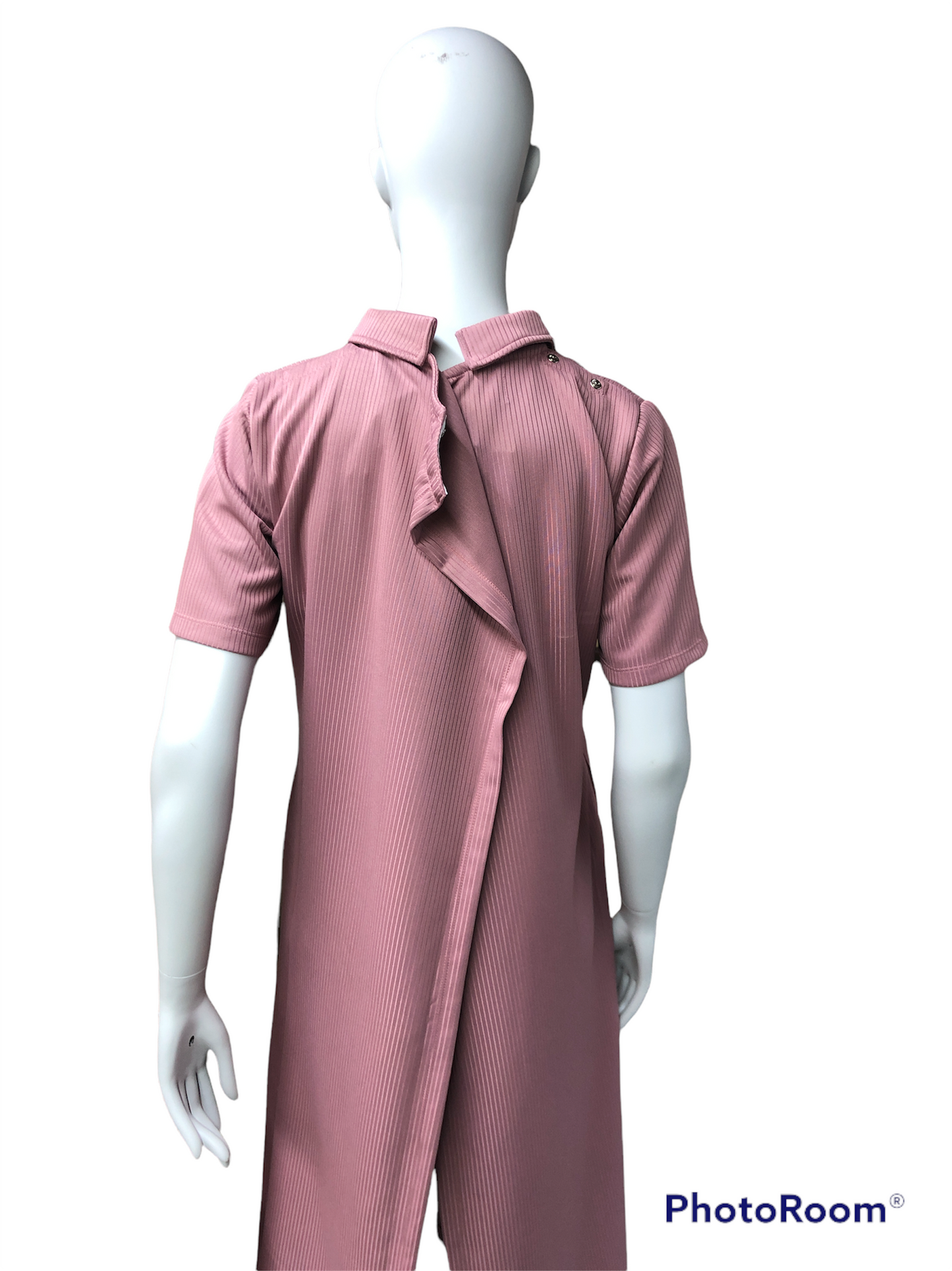 Robe rose blush col polo  | FR22046 | EZ