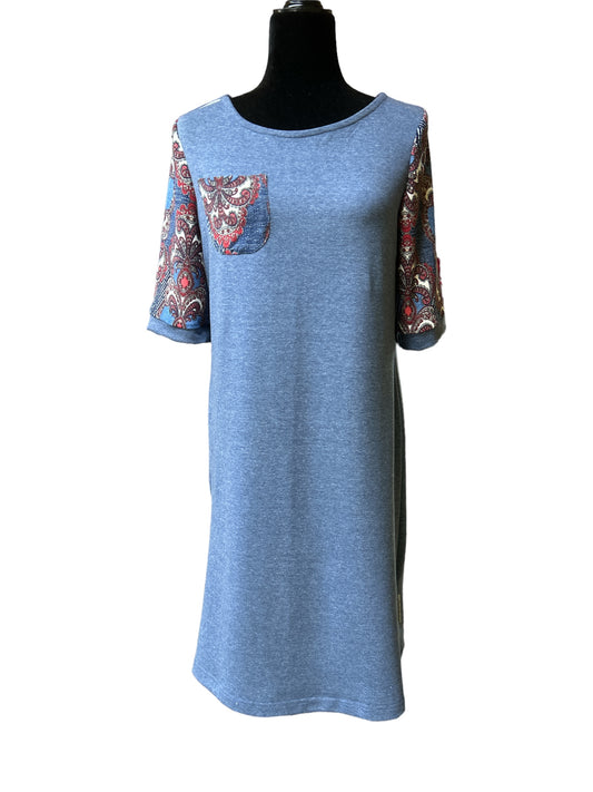 Robe bleu et rouge |  Debbie | Mode Québécoise | A3B