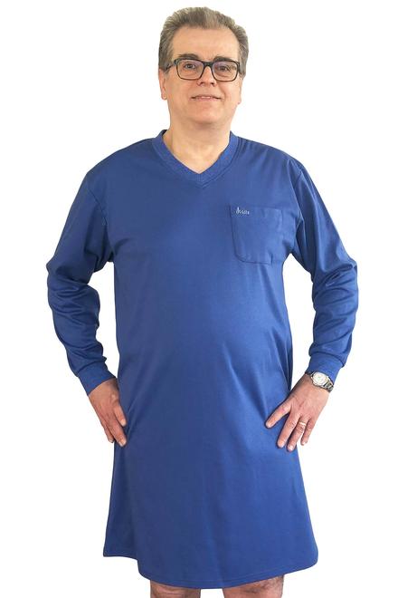 Chemise de nuit adaptée bleue en jersey |  Félix | OVD