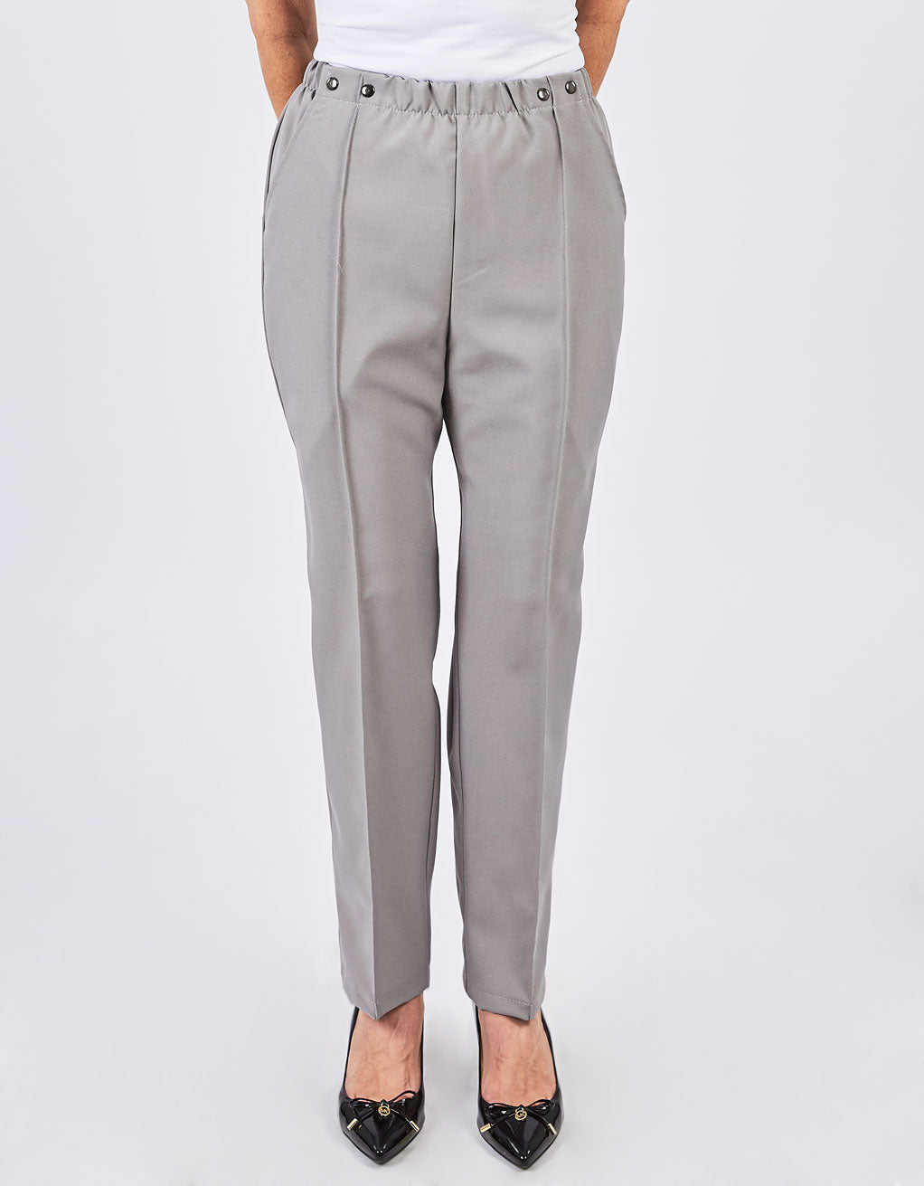 Pantalon gris perle adaptés, pour dame | FP62525 | EZ
